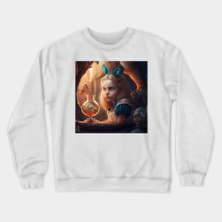 Alice in Wonderland. "Tea Party with the Mad Hatter and the Cheshire Cat" Crewneck Sweatshirt